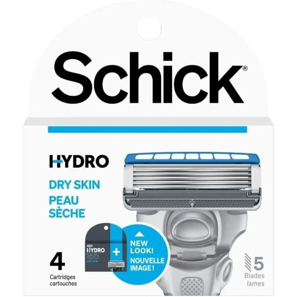 Schick Hydro 5-Blade Skin Comfort Dry Skin Men'S Razor Blade Refill, 4 Ct